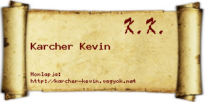 Karcher Kevin névjegykártya